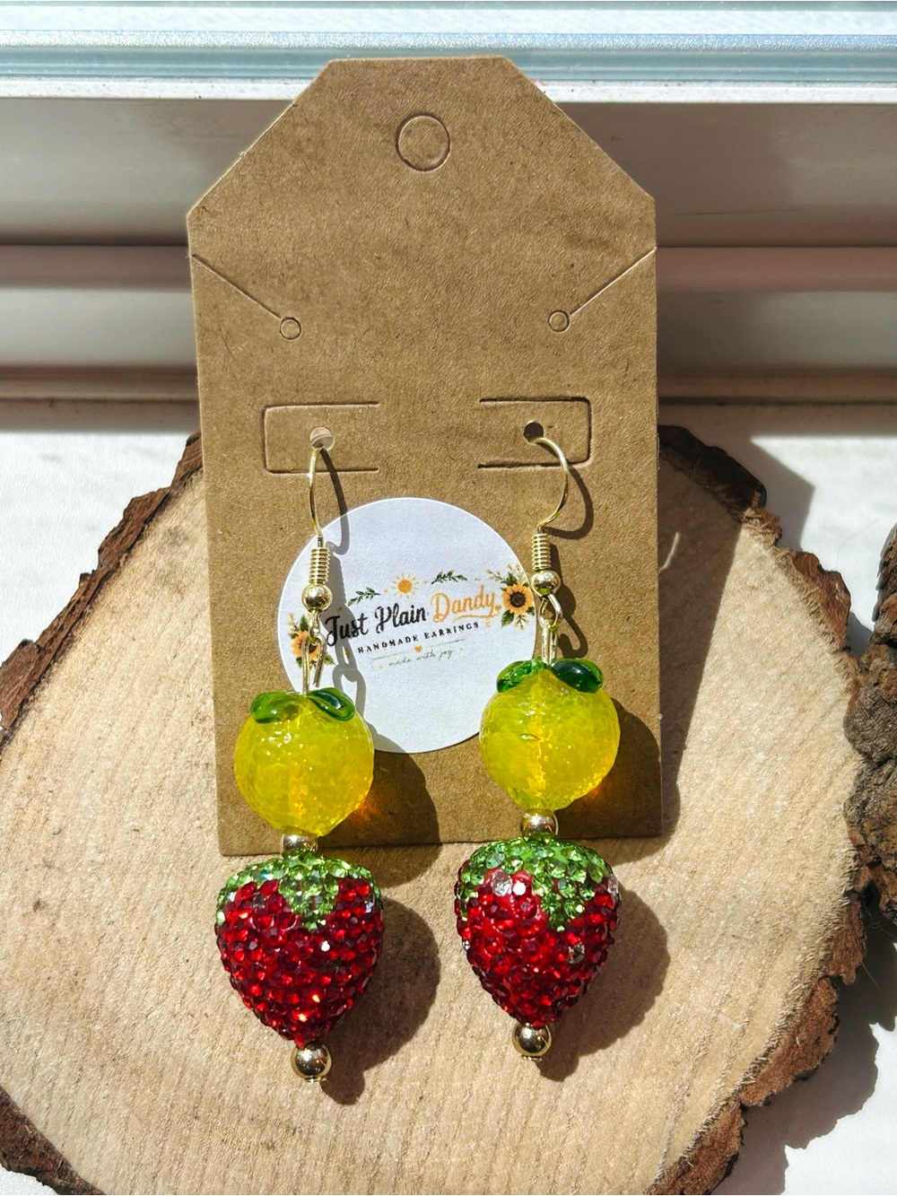 Strawberry Lemonade Earrings Fruit Dangle Earrings Summer Jewelry NWT